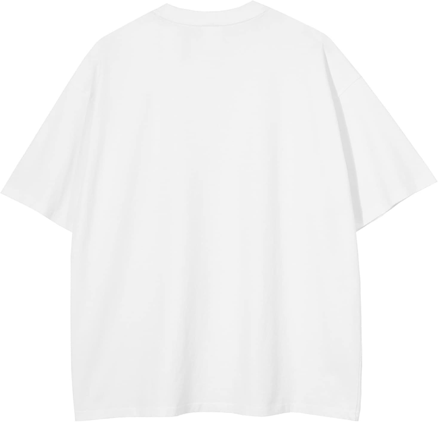Aelfric Eden Mens Solid Tee 90s Vintage Oversized Shirts Streetwear Short Sleeve Casual TopsB6white