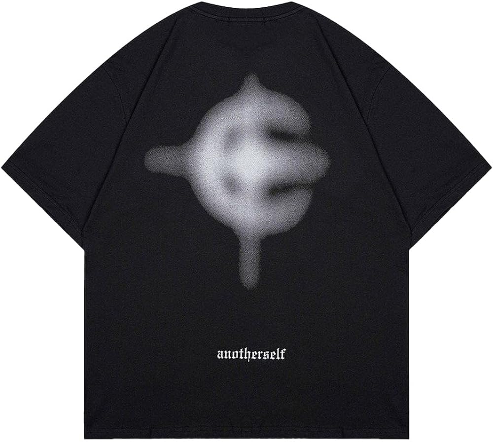 Aelfric Eden Mens Vintage Oversized Tee Shirts Doggy Graphic Print Crewneck Crop Tops Streetwear Cotton Short Sleeve02black