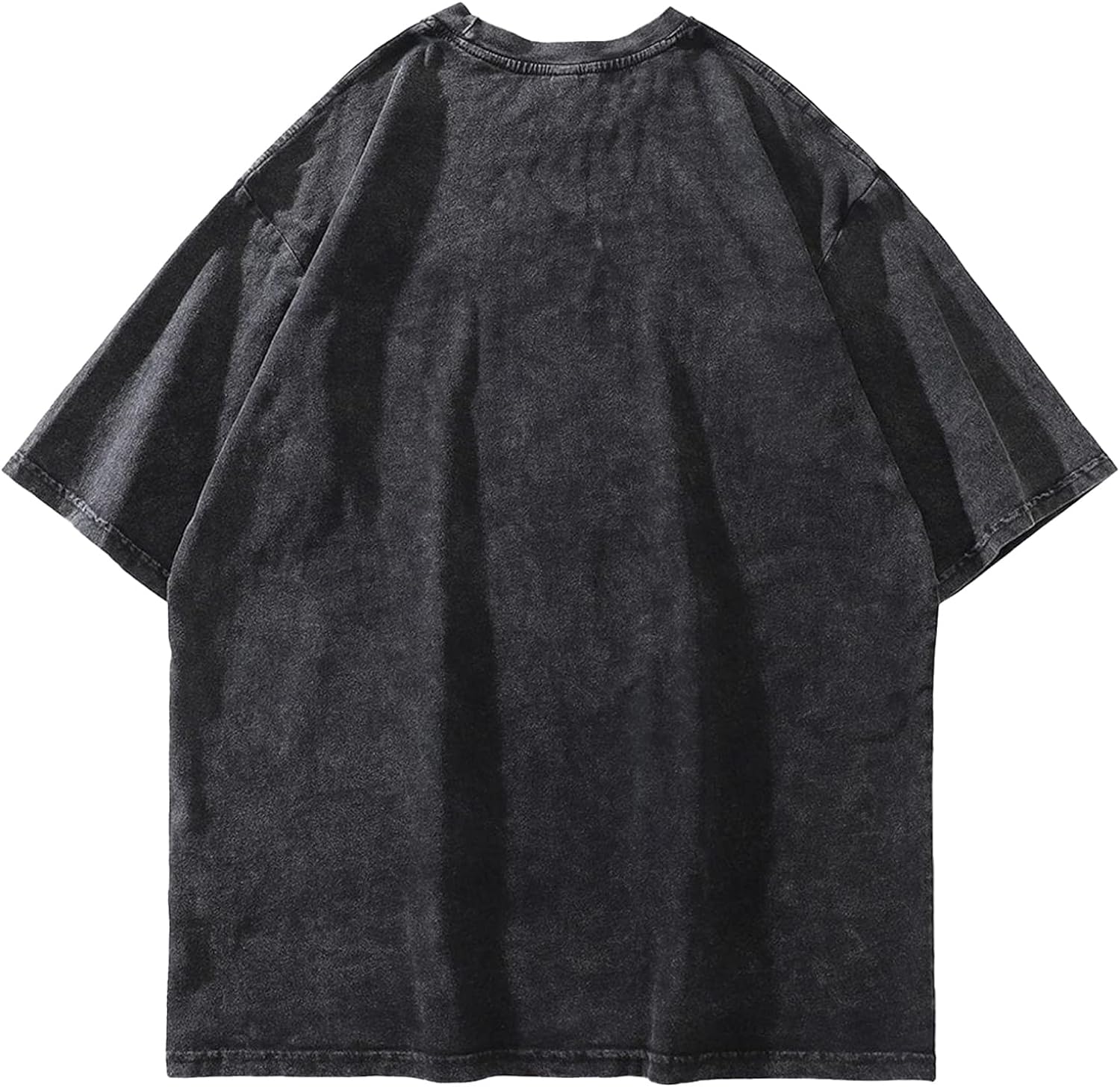 Aelfric Eden Mens Vintage Oversized Tee Shirts Doggy Graphic Print Crewneck Crop Tops Streetwear Cotton Short SleeveBlack19