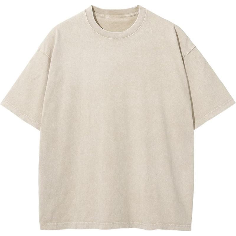 Aelfric Eden Mens Solid Tee 90s Vintage Oversized Shirts Streetwear Short Sleeve Casual Tops20beige