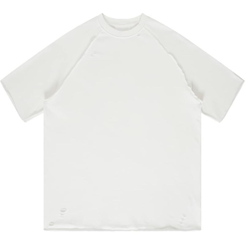 Aelfric Eden Mens Solid Tee 90s Vintage Oversized Shirts Streetwear Short Sleeve Casual Tops21white