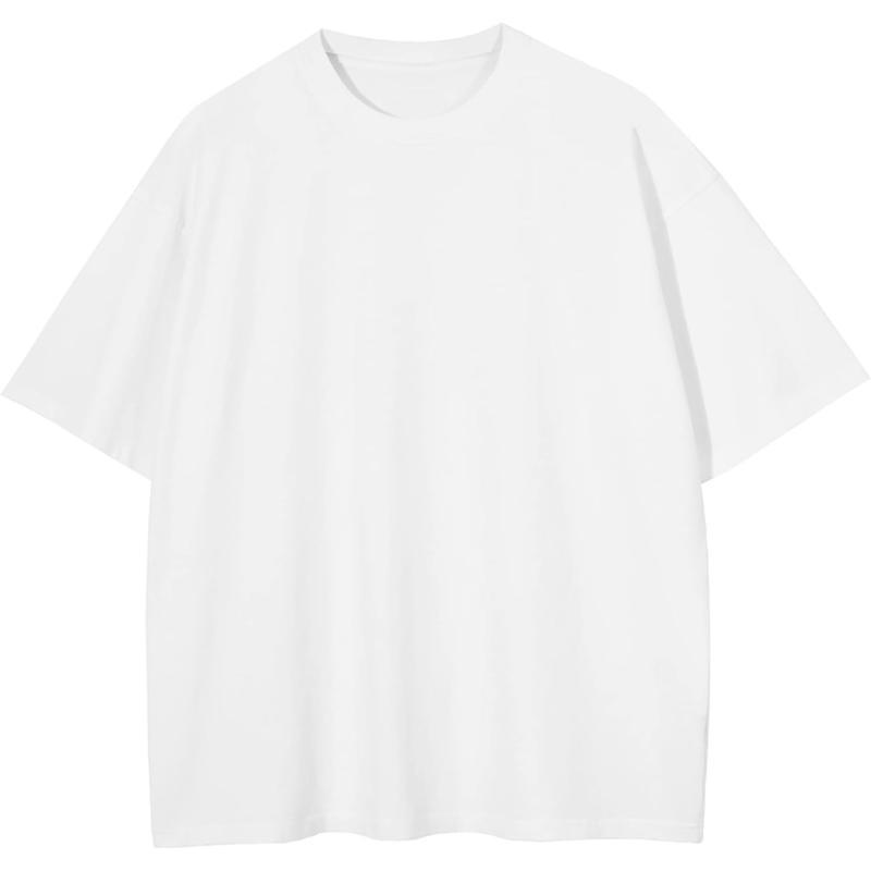 Aelfric Eden Mens Solid Tee 90s Vintage Oversized Shirts Streetwear Short Sleeve Casual TopsB6white