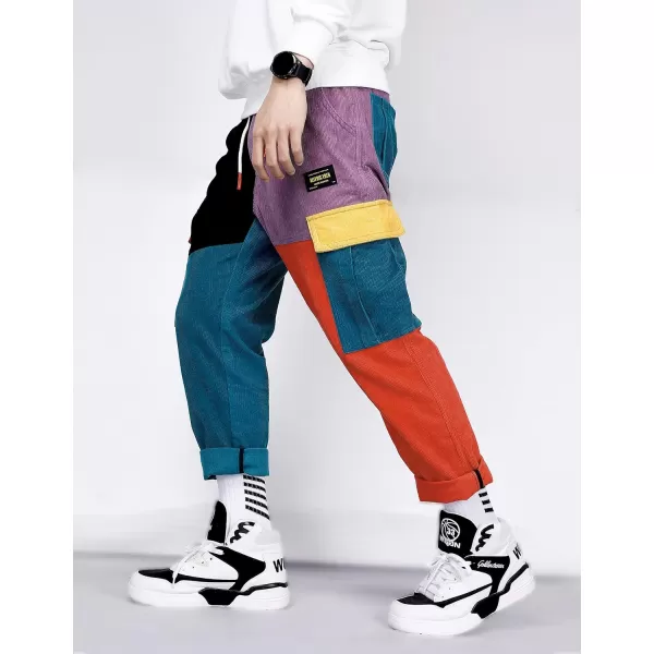 Aelfric Eden Mens Cargo Pants Patchwork MultiPockets Outdoor Fashion Casual Jogger Pants Streetwear with Drawstring01muticolor