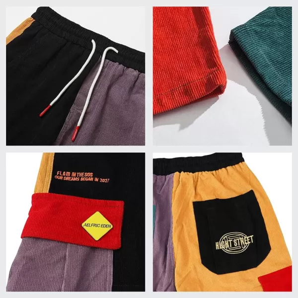 Aelfric Eden Mens Cargo Pants Patchwork MultiPockets Outdoor Fashion Casual Jogger Pants Streetwear with Drawstring01muticolor