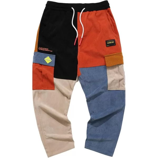 Aelfric Eden Mens Cargo Pants Patchwork MultiPockets Outdoor Fashion Casual Jogger Pants Streetwear with Drawstring02muticolor