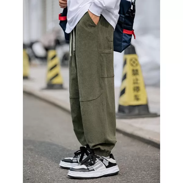 Aelfric Eden Mens Cargo Pants Patchwork MultiPockets Outdoor Fashion Casual Jogger Pants Streetwear with DrawstringCgreen20