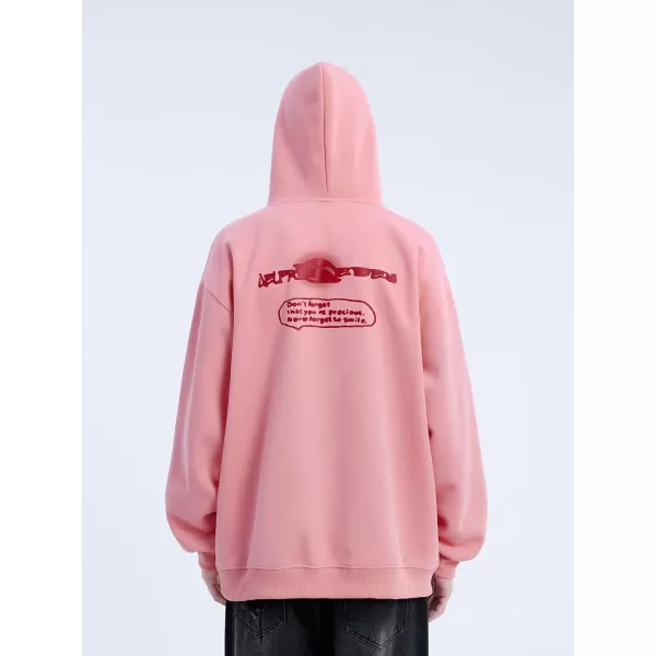 Aelfric Eden Mens Graphic Oversized Hoodie Cartoon Character Print Streetwear Casual hoodies y2k Hooded Sweatshirt1524pink