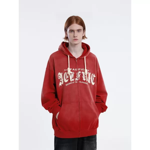 Aelfric Eden Mens Graphic Oversized Hoodie Cartoon Character Print Streetwear Casual hoodies y2k Hooded SweatshirtC05red