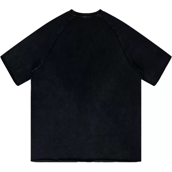 Aelfric Eden Mens Solid Tee 90s Vintage Oversized Shirts Streetwear Short Sleeve Casual Tops21black