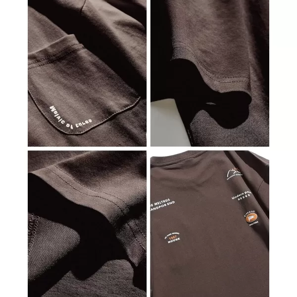 Aelfric Eden Mens Solid Tee 90s Vintage Oversized Shirts Streetwear Short Sleeve Casual Tops26coffee