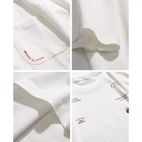 Aelfric Eden Mens Solid Tee 90s Vintage Oversized Shirts Streetwear Short Sleeve Casual Tops26white