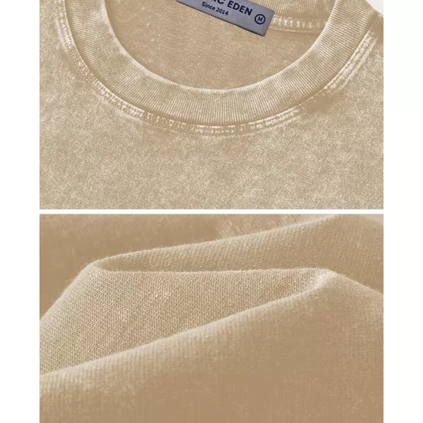 Aelfric Eden Mens Solid Tee 90s Vintage Oversized Shirts Streetwear Short Sleeve Casual TopsA3khaki