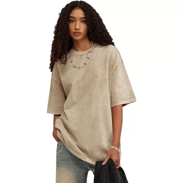 Aelfric Eden Mens Solid Tee 90s Vintage Oversized Shirts Streetwear Short Sleeve Casual TopsA3khaki