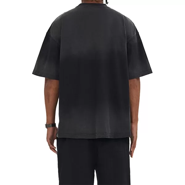 Aelfric Eden Mens Solid Tee 90s Vintage Oversized Shirts Streetwear Short Sleeve Casual TopsA6gradient Black