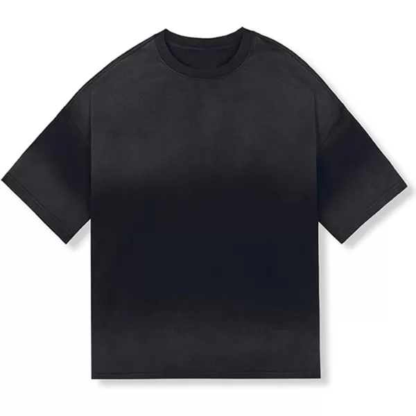 Aelfric Eden Mens Solid Tee 90s Vintage Oversized Shirts Streetwear Short Sleeve Casual TopsA6gradient Black