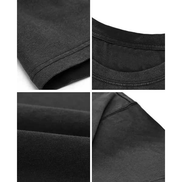 Aelfric Eden Mens Solid Tee 90s Vintage Oversized Shirts Streetwear Short Sleeve Casual TopsA6gradient Black