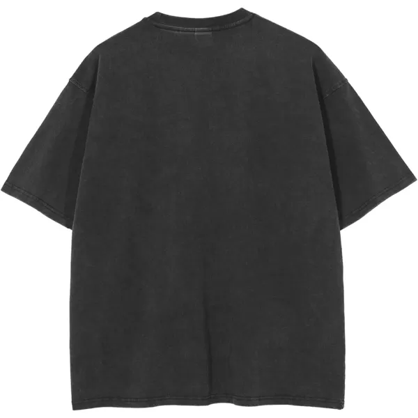 Aelfric Eden Mens Solid Tee 90s Vintage Oversized Shirts Streetwear Short Sleeve Casual TopsB6black