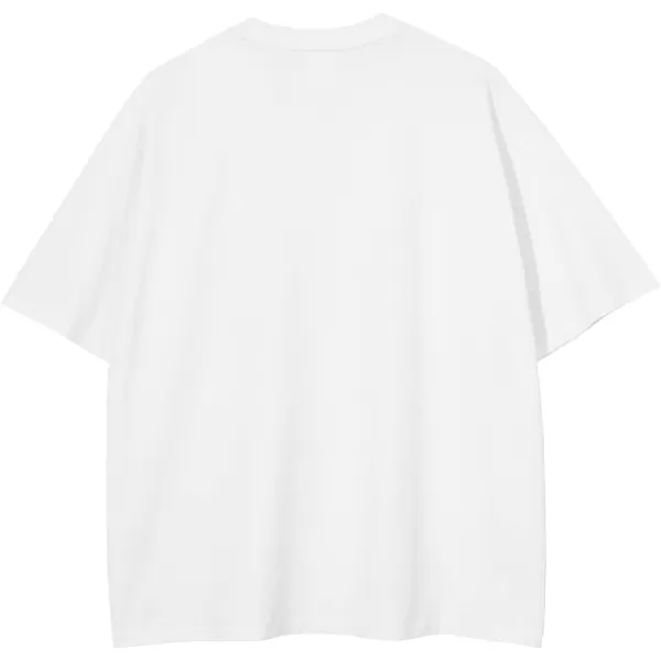 Aelfric Eden Mens Solid Tee 90s Vintage Oversized Shirts Streetwear Short Sleeve Casual TopsB6white