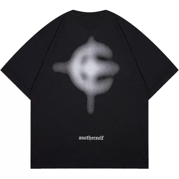 Aelfric Eden Mens Vintage Oversized Tee Shirts Doggy Graphic Print Crewneck Crop Tops Streetwear Cotton Short Sleeve02black