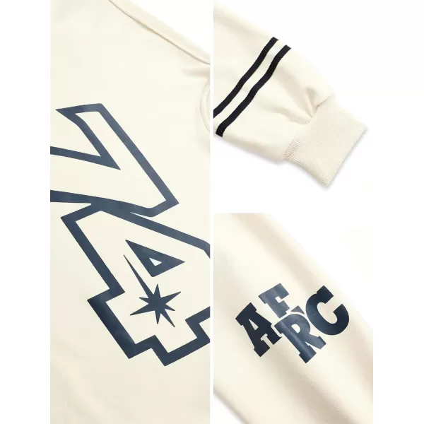 Aelfric Eden Oversized Crewneck Sweatshirts for Men Vintage Graphic Pullover Loose Fit Streetwear Long Sleeve TopBeige