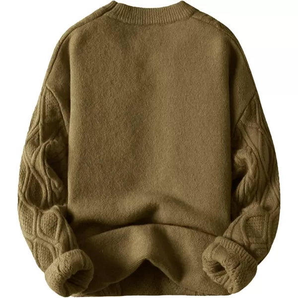 Aelfric Eden Oversized Knit Sweater Solid Vintage Pullover Sweater Unisex Woven Crewneck Knitted Tops01mustardyellow