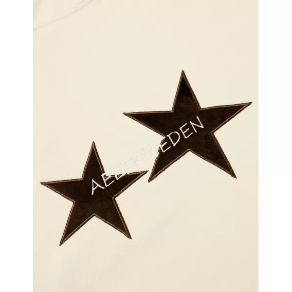 Aelfric Eden Star Graphic Hoodies Oversized Y2k Hooded Sweatshirt Fashion Hoodie Streetwear Unisex Pullover TopsBeige