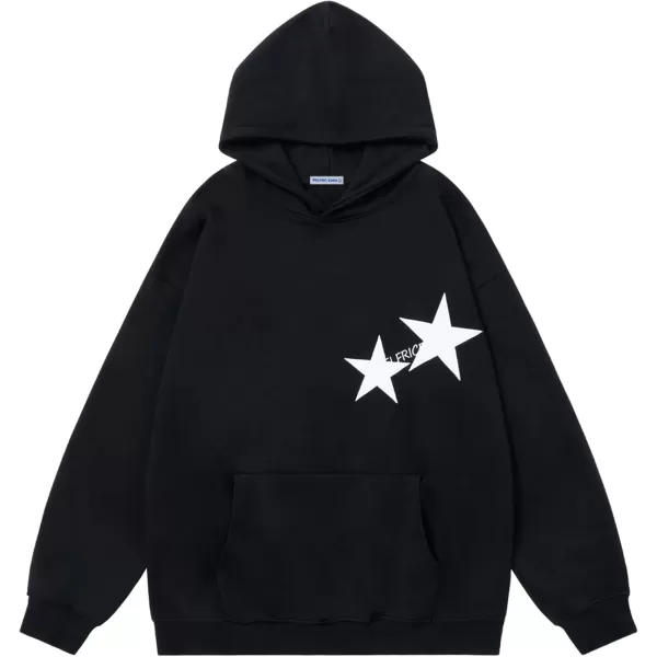 Aelfric Eden Star Graphic Hoodies Oversized Y2k Hooded Sweatshirt Fashion Hoodie Streetwear Unisex Pullover TopsBlackwhite Star