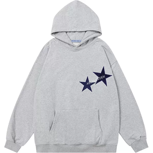 Aelfric Eden Star Graphic Hoodies Oversized Y2k Hooded Sweatshirt Fashion Hoodie Streetwear Unisex Pullover TopsGrey