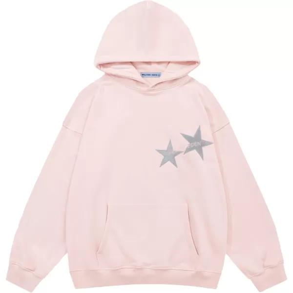 Aelfric Eden Star Graphic Hoodies Oversized Y2k Hooded Sweatshirt Fashion Hoodie Streetwear Unisex Pullover TopsLight Pink