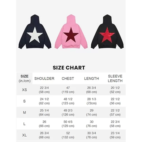 Aelfric Eden Star Graphic Hoodies Oversized Y2k Hooded Sweatshirt Fashion Hoodie Streetwear Unisex Pullover TopsLight Pink