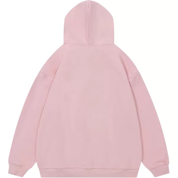 Aelfric Eden Womens Oversized Hoodies Star Graphic Fleece Hooded Streetwear Unisex Sweatshirts Pullover with PocketPink