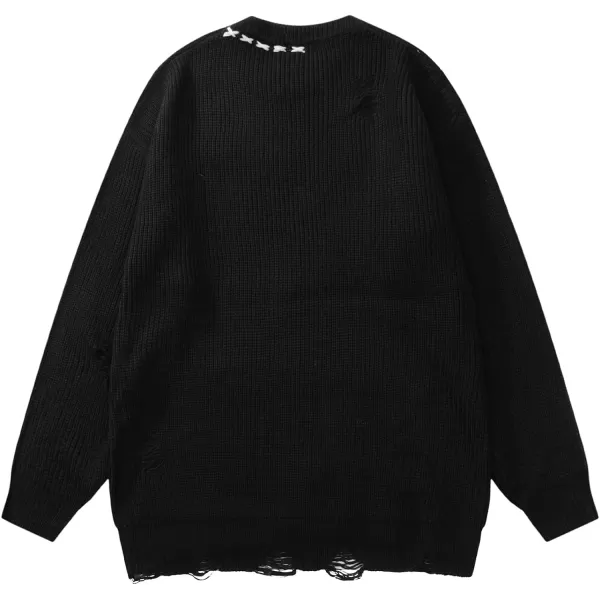 Aelfric Eden Womens Sweater Crewneck Sweater Vintage Oversized Sweater Fall Winter Fashion Casual Couple TopsV20black