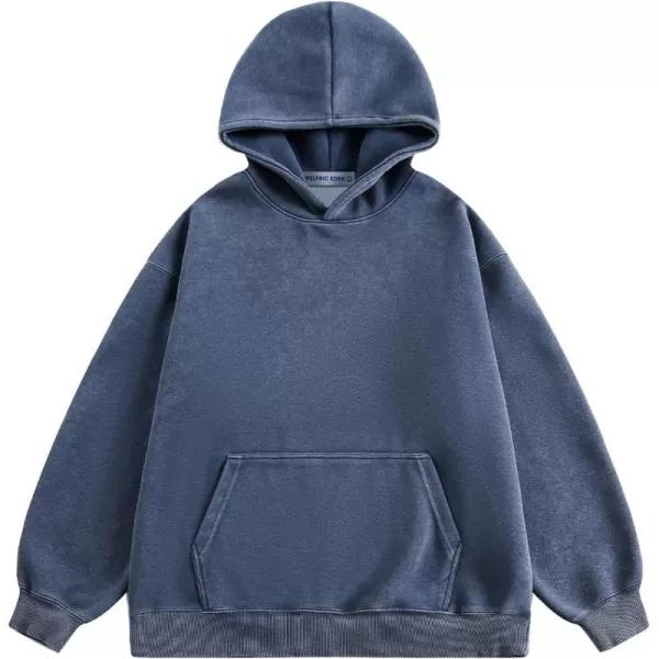 Aelfric Eden Hoodie Oversized Solid Hoodies Unisex Vintage Washed Hooded Sweatshirt with PocketBlue