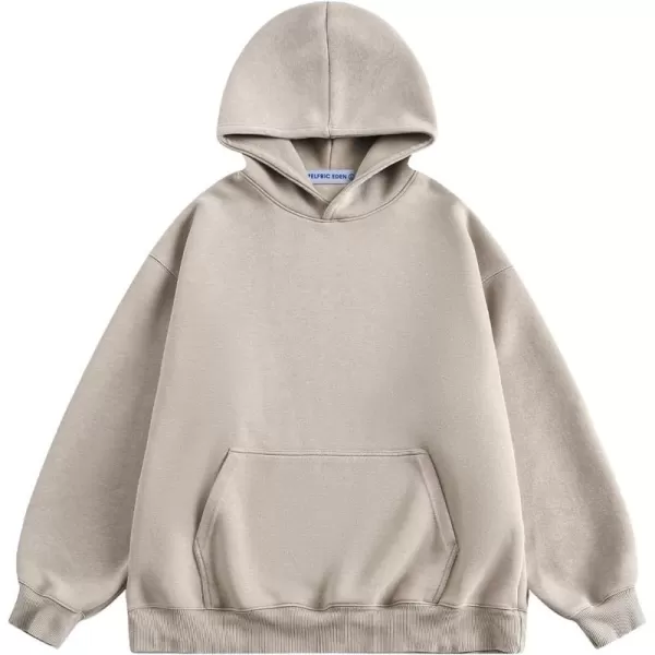 Aelfric Eden Hoodie Oversized Solid Hoodies Unisex Vintage Washed Hooded Sweatshirt with PocketKhaki