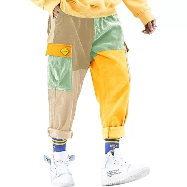 Aelfric Eden Mens Cargo Pants Patchwork MultiPockets Outdoor Fashion Casual Jogger Pants Streetwear with Drawstring04muticolor