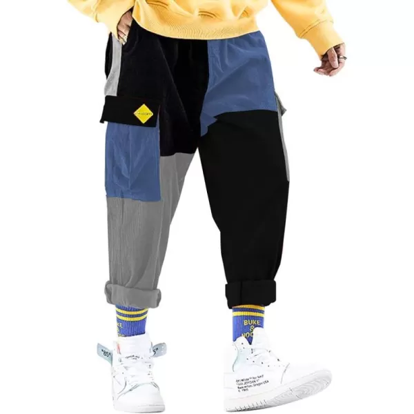 Aelfric Eden Mens Cargo Pants Patchwork MultiPockets Outdoor Fashion Casual Jogger Pants Streetwear with Drawstring05muticolor