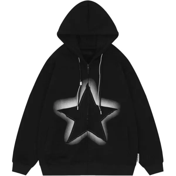 Aelfric Eden Mens Graphic Oversized Hoodie Cartoon Character Print Streetwear Casual hoodies y2k Hooded Sweatshirt01blacka