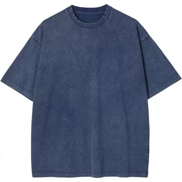 Aelfric Eden Mens Solid Tee 90s Vintage Oversized Shirts Streetwear Short Sleeve Casual Tops20dark Blue