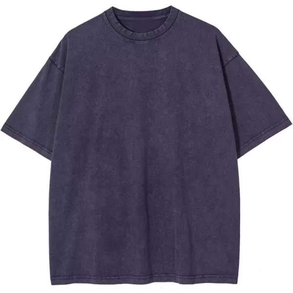 Aelfric Eden Mens Solid Tee 90s Vintage Oversized Shirts Streetwear Short Sleeve Casual Tops20dark Purple