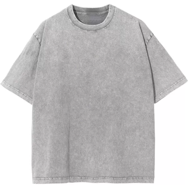 Aelfric Eden Mens Solid Tee 90s Vintage Oversized Shirts Streetwear Short Sleeve Casual Tops20grey