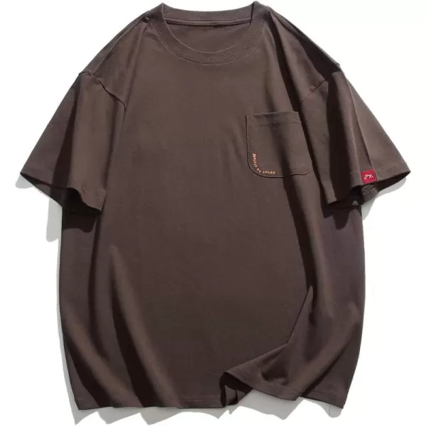 Aelfric Eden Mens Solid Tee 90s Vintage Oversized Shirts Streetwear Short Sleeve Casual Tops26coffee