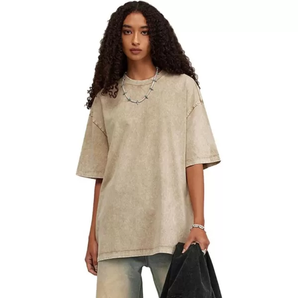 Aelfric Eden Mens Solid Tee 90s Vintage Oversized Shirts Streetwear Short Sleeve Casual TopsA3khaki