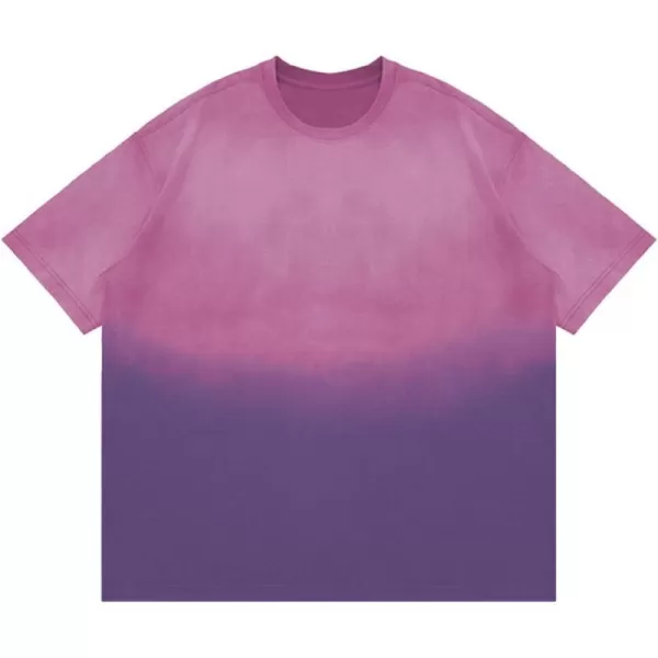 Aelfric Eden Mens Solid Tee 90s Vintage Oversized Shirts Streetwear Short Sleeve Casual TopsA5gradient Purple