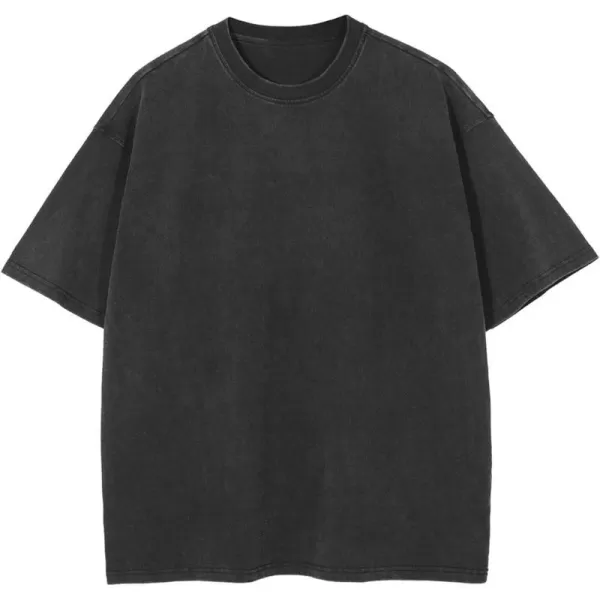 Aelfric Eden Mens Solid Tee 90s Vintage Oversized Shirts Streetwear Short Sleeve Casual TopsB6black