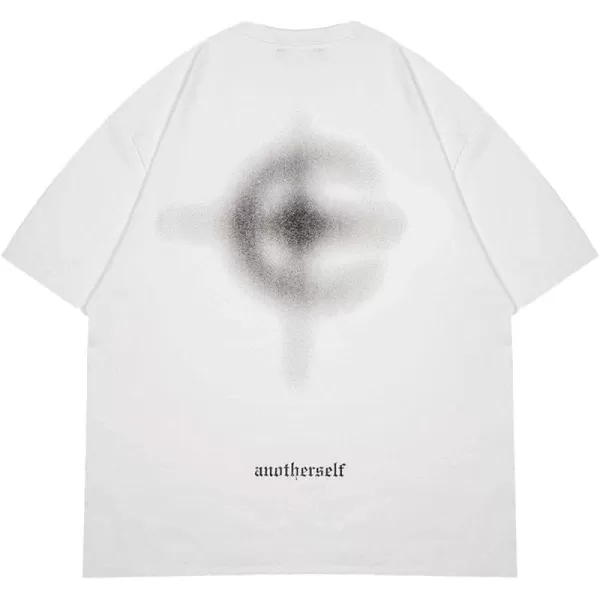 Aelfric Eden Mens Vintage Oversized Tee Shirts Doggy Graphic Print Crewneck Crop Tops Streetwear Cotton Short Sleeve02white