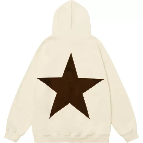 Aelfric Eden Star Graphic Hoodies Oversized Y2k Hooded Sweatshirt Fashion Hoodie Streetwear Unisex Pullover TopsBeige