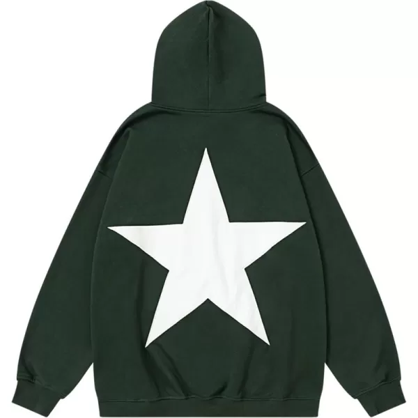 Aelfric Eden Star Graphic Hoodies Oversized Y2k Hooded Sweatshirt Fashion Hoodie Streetwear Unisex Pullover TopsGreen