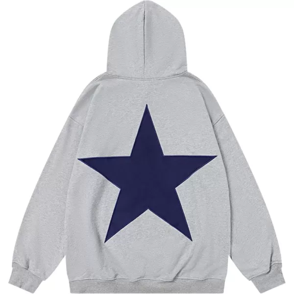 Aelfric Eden Star Graphic Hoodies Oversized Y2k Hooded Sweatshirt Fashion Hoodie Streetwear Unisex Pullover TopsGrey