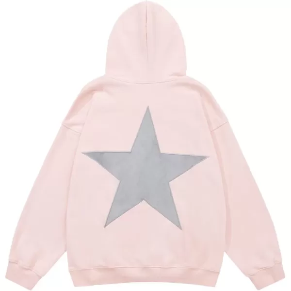 Aelfric Eden Star Graphic Hoodies Oversized Y2k Hooded Sweatshirt Fashion Hoodie Streetwear Unisex Pullover TopsLight Pink