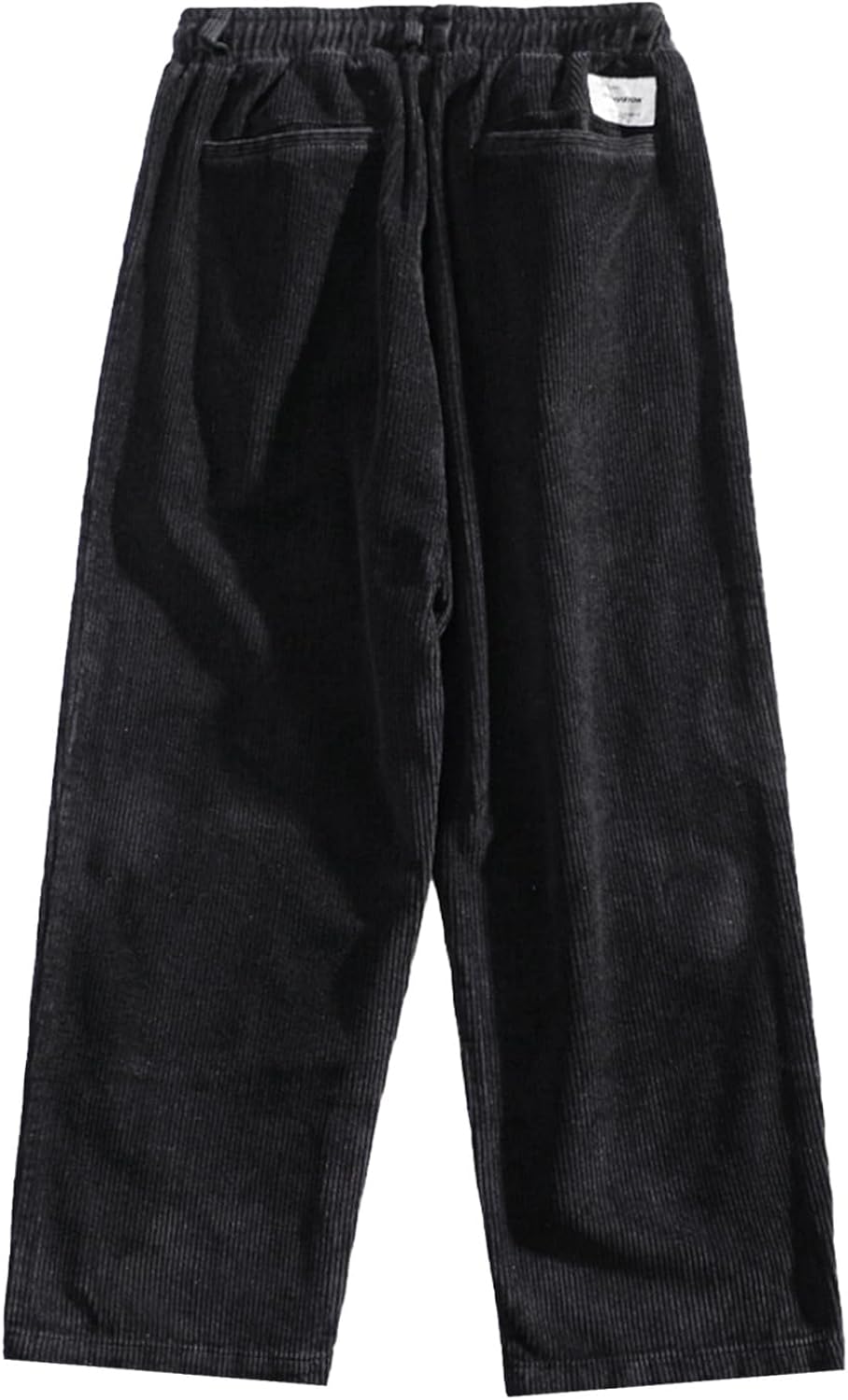 Aelfric Eden Mens Corduroy Vintage Cargo Sweatpants Long Solid Elastic Waist Casual Pants Hip hop Streetwear Pant01black